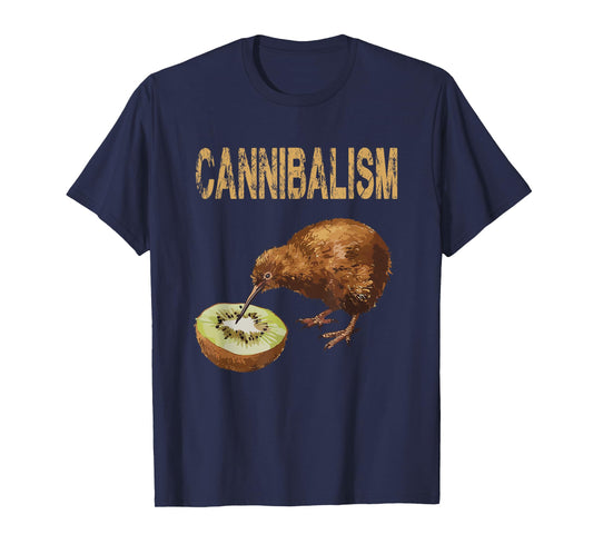 Cannibalism Kiwi Bird Enjoys a Kiwifruit Fun T-Shirt