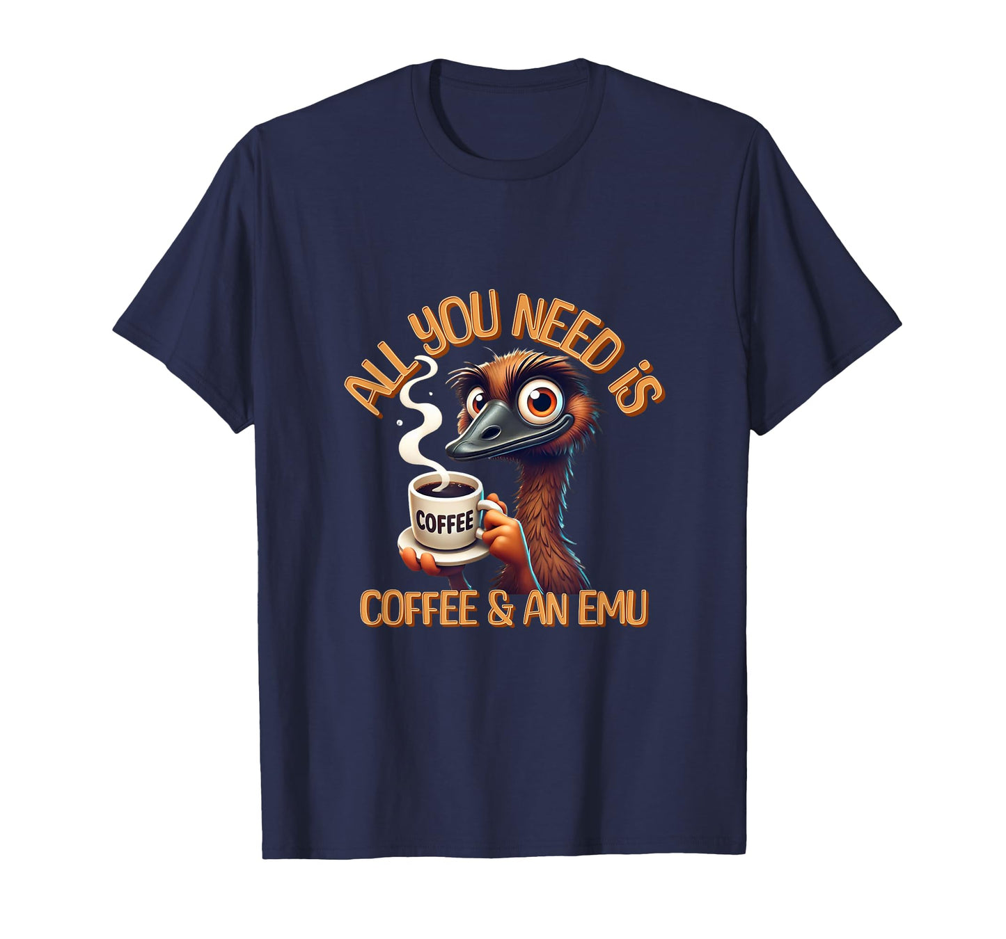 Funny Emu & Coffee Lover Zookeeper Animal Lovers T-Shirt