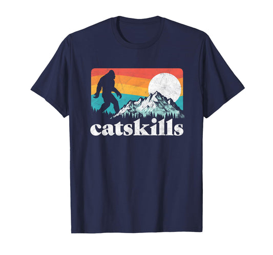 Catskills New York Retro Bigfoot Mountains T-Shirt T-Shirt