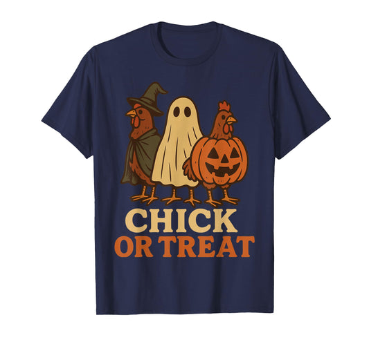 Chick or Treat Farming Funny Chicken Halloween Costume T-Shirt