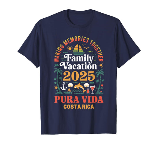 Family Vacation 2025 Vacation Tropical Pura Vida Costa Rica T-Shirt