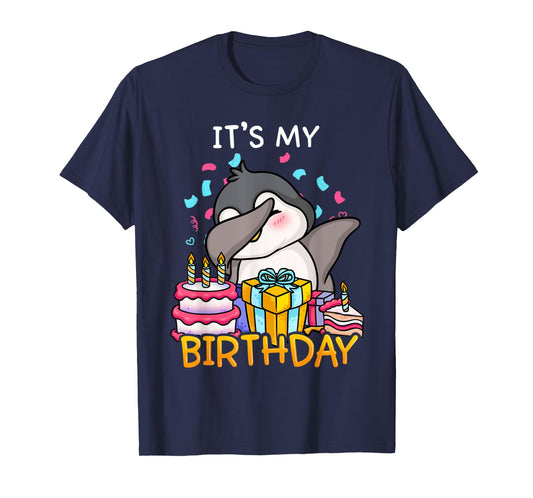 Its My Birthday Funny Dabbing Cute Penguin Dance Seabird T-Shirt
