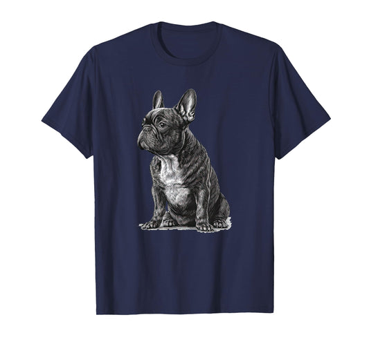 Funny French Bulldog Frenchie Black and White T-Shirt