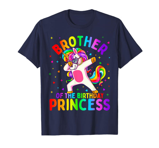 Brother of the Birthday Princess Girl Dabbing Unicorn T-Shirt