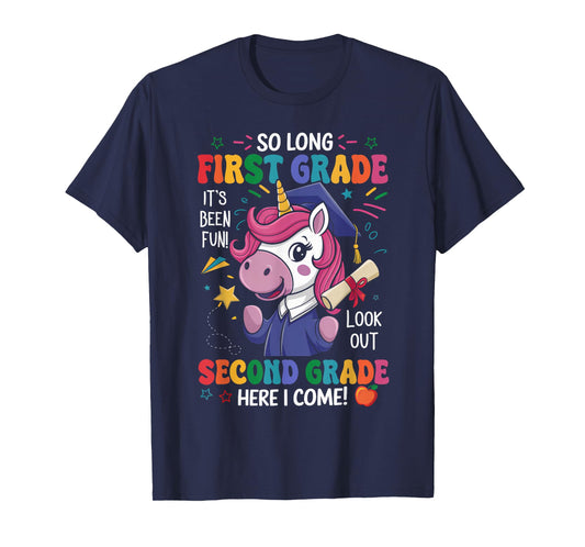 Unicorn So Long First Grade Graduation Last Day Of School T-Shirt