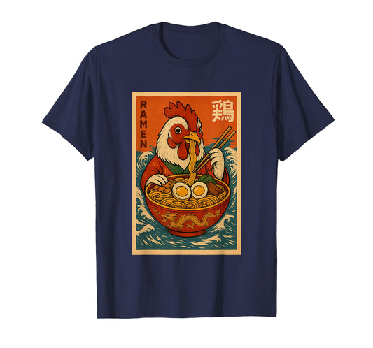 Chicken Eating Ramen Japanese Noodles Funny Gifts T-Shirt