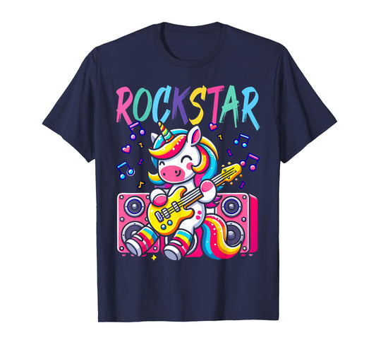 Unicorn Rock Star Guitar Rockin' Music Singer Funny Kids T-Shirt