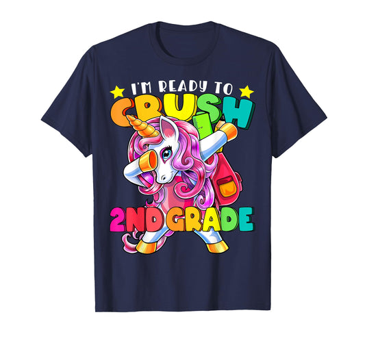Crush 2nd Grade Dabbing Unicorn Back to School Girls Gift T-Shirt