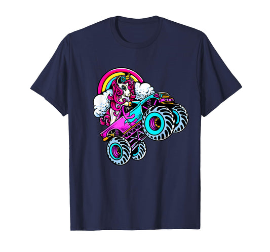 Monster Truck Unicorn Birthday Party Girl Gift Women Girls T-Shirt
