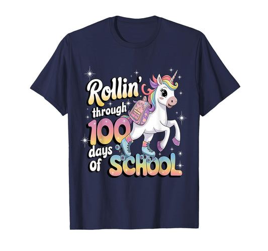 100 Days of School Shirt Girls 100th Day of School Unicorn T-Shirt