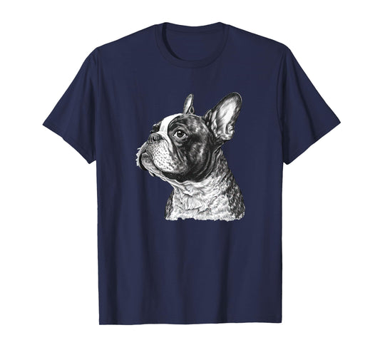 Funny French Bulldog Frenchie Black and White T-Shirt