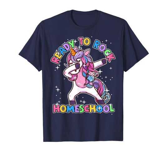 Homeschool Unicorn First Day Of School Outfit Girls T-Shirt