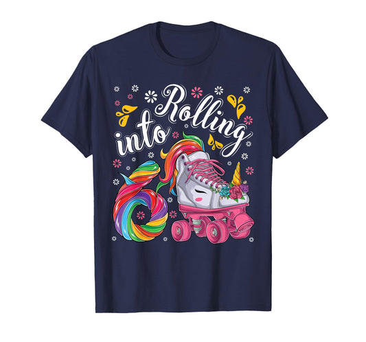 Roller Girl 6 year old Unicorn Rolling skate 6th birthday T-Shirt