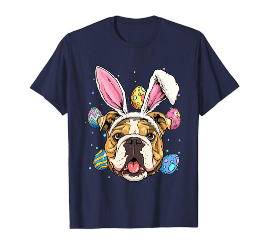 Easter Bunny American Bulldog Kids Men Women T-Shirt