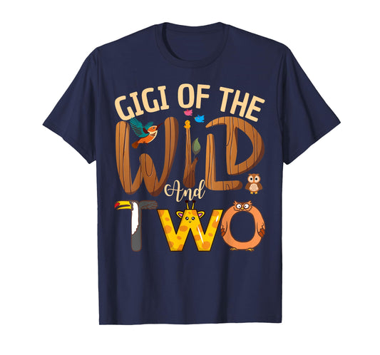 Gigi Of The Wild and Two Zoo Safari Jungle Birthday Family T-Shirt