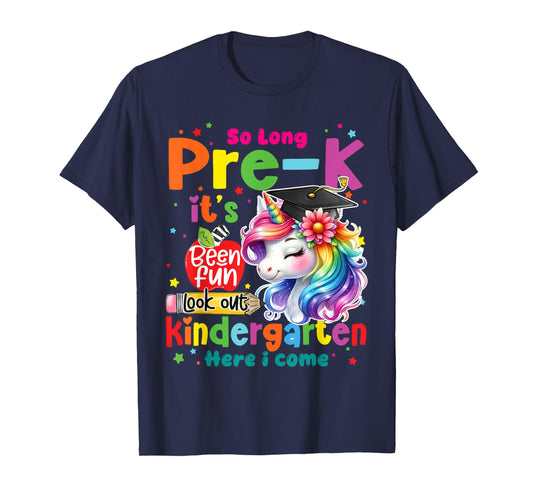 So Long Prek Pre-K Graduation Graduate Unicorn Kids Girls T-Shirt