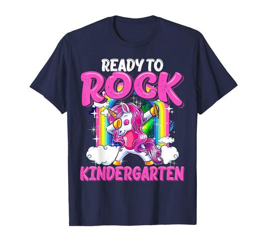 Ready To Rock Kindergarten Dabbing Unicorn Back To School T-Shirt