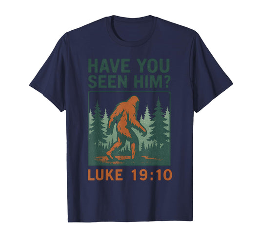 Bigfoot Christian Bible Verse Luke 19 10 Vintage Faith Based T-Shirt