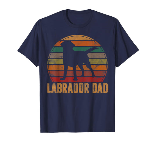 Retro Labrador Dad Gift Dog Daddy Golden Black Lab Father T-Shirt