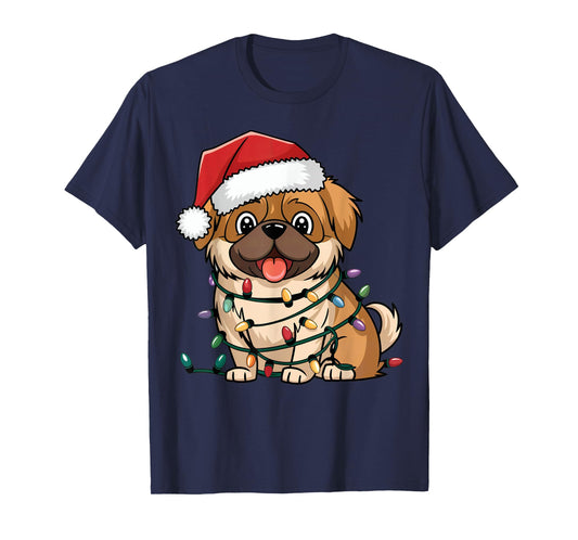 Pekingese Christmas Lights Xmas Dogs Gifts for Men Women T-Shirt