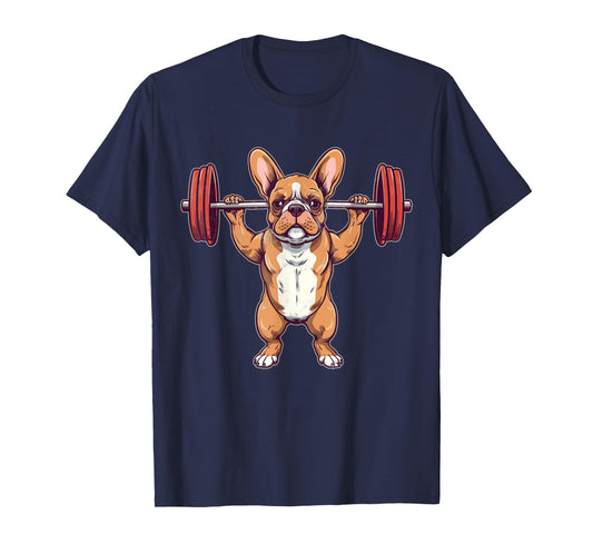 French Bulldog Weightlifting Funny Deadlift Men Fitness Gym T-Shirt