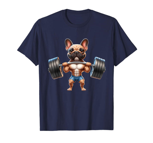 French Bulldog Gym Frenchie Weightlifter Bodybuilding T-Shirt for Men Women Kids