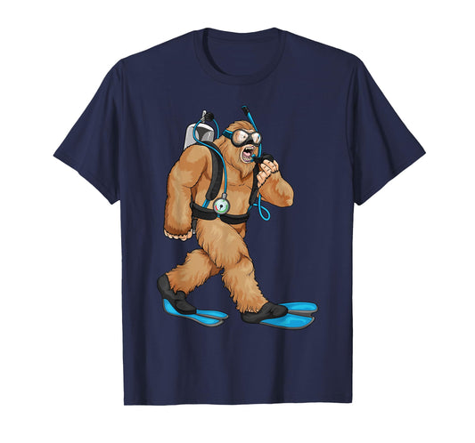 Bigfoot Scuba Diving Sasquatch Snorkeling Diver Swimming T-Shirt
