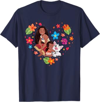 Disney Moana 2 Moana Simea and Pua Tropical Heart Sisters T-Shirt