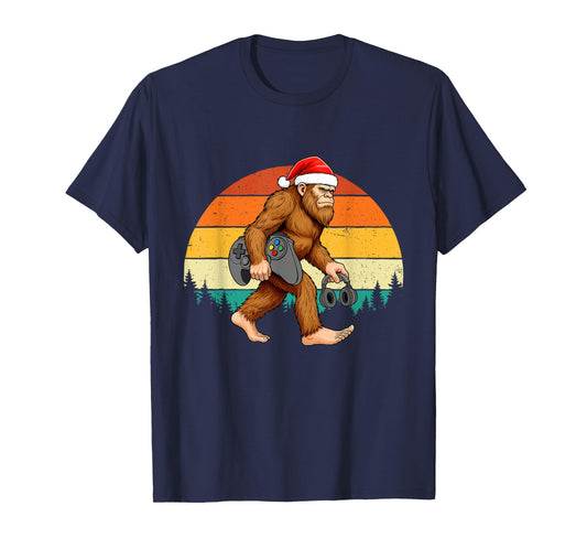 Gamer Bigfoot Christmas - Gaming Lover Video Games Xmas T-Shirt
