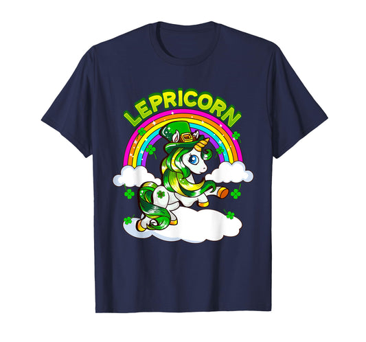 St Patricks Day Girls Unicorn Irish Lepricorn Women Youth T-Shirt