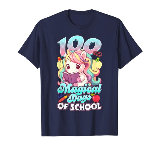 100 Days of School Unicorn 100 Magical Days Teacher Girls T-Shirt