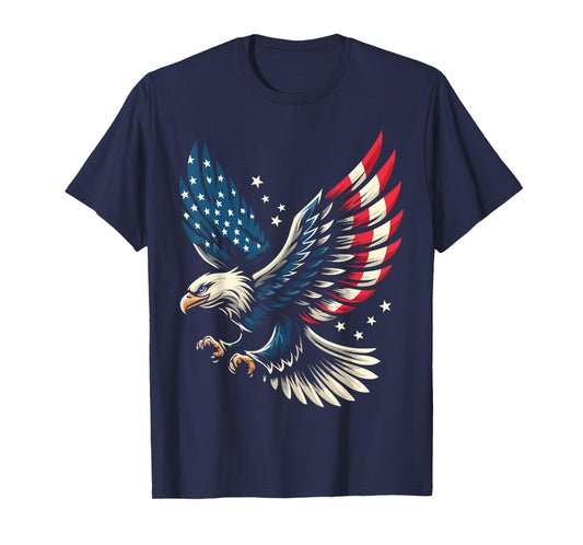 Bald Eagle Patriotic American Flag 4th Of July T-Shirt