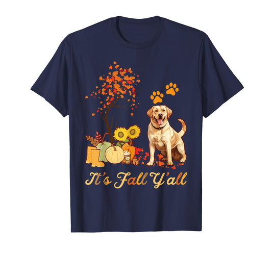 Labrador Retriever Fall Autumn Leaf Maple Tree Thanksgiving T-Shirt