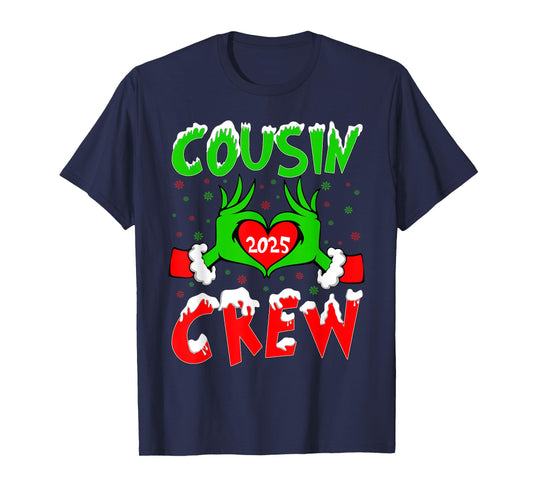 Cousin Crew 2025 Christmas Xmas Santa Family Pajamas Holiday T-Shirt