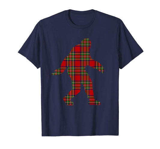 Stewart Plaid Bigfoot Scottish Pride Tartan T-Shirt