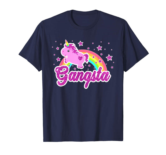 Funny Ironic Cool Unicorn Gangsta Music Tee Festival Shirt T-Shirt