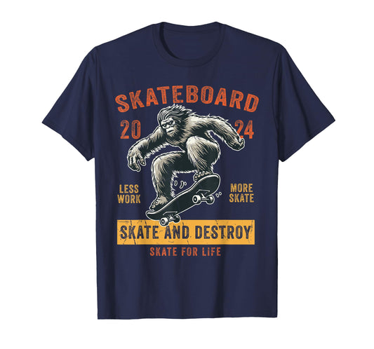 Skateboard Funny Skateboarding Vintage Bigfoot Skater T-Shirt
