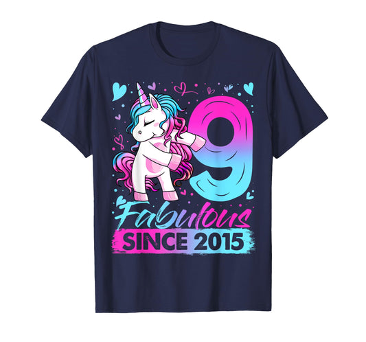 9 Years Old Flossing Unicorn Gifts 9th Birthday Girl Party T-Shirt