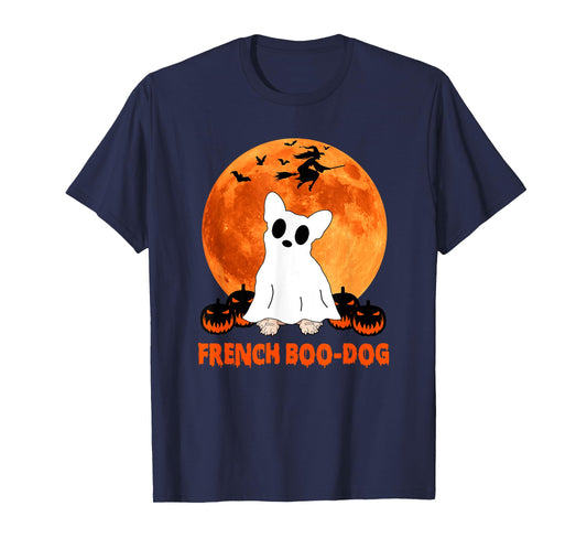 French Boo-Dog Funny French Bulldog Halloween Men Women Kids T-Shirt