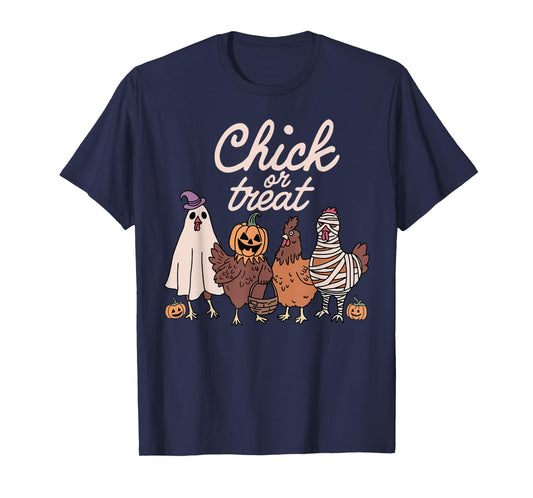 Chick Or Treat Spooky Season Halloween Chickens Ghost Mummy T-Shirt