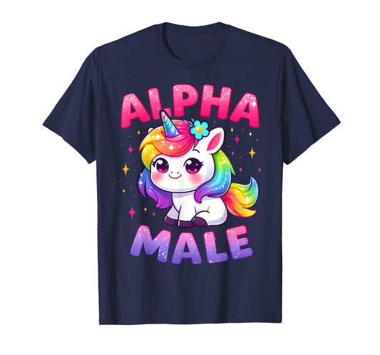 Funny Ironic Alpha Unicorn Sarcastic Girly Sparkle Rainbow T-Shirt