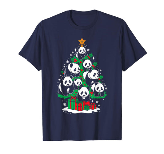 Panda Tree Christmas Panda Lover Xmas Squad Men Women Kids T-Shirt