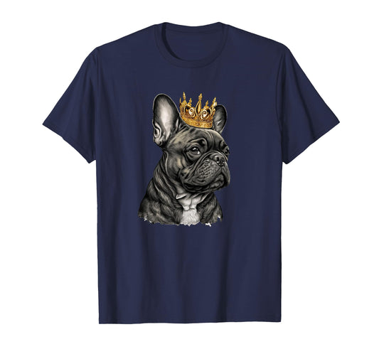 Funny French Bulldog Frenchie with a Golden Crown T-Shirt
