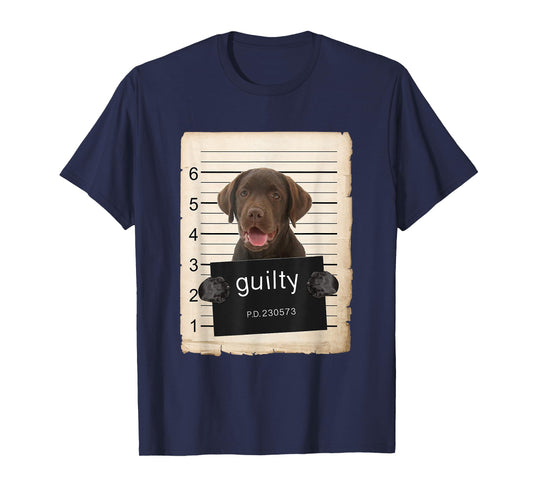 Chocolate Lab Labrador Dog Mug Shot Bad Dog T-Shirt