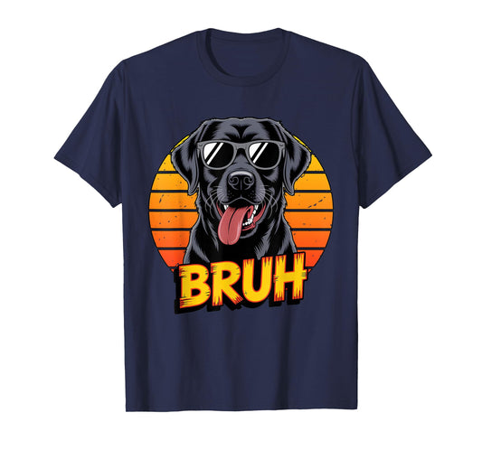 Bruh Black Labrador Retriever in Sunglasses Black Lab Dog T-Shirt