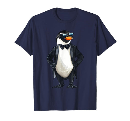Funny Penguin Tuxedo Graphic T-Shirt