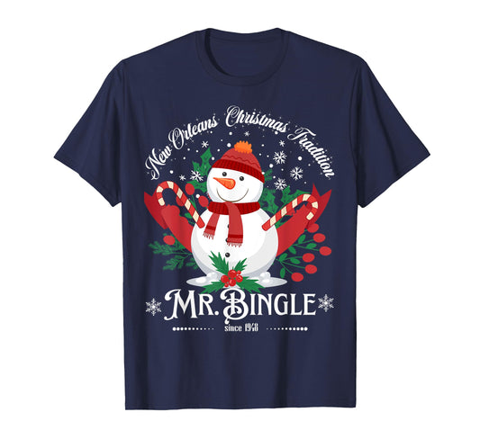 New Orleans Mr.Bingle Christmas Tradition Snowmen Christmas T-Shirt