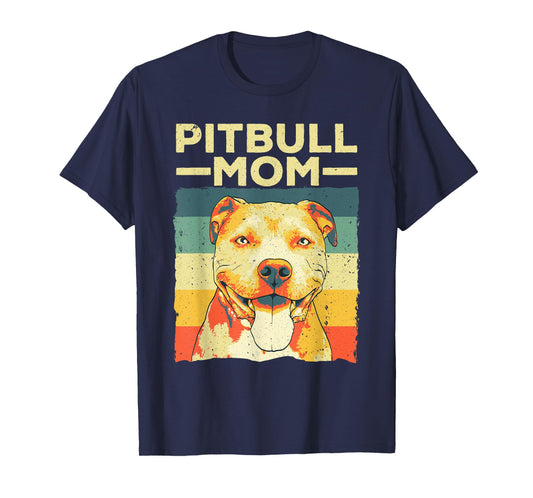 Cool Pitbull Mom For Women Girls Pitbull Owner Dog Lover T-Shirt