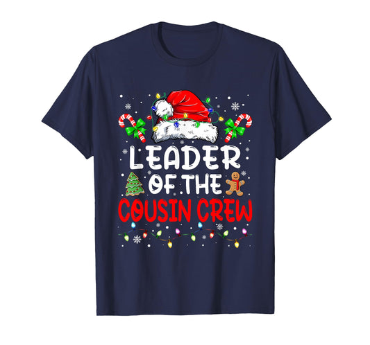 Leader of the Cousin Crew Pajamas Family Matching Xmas T-Shirt