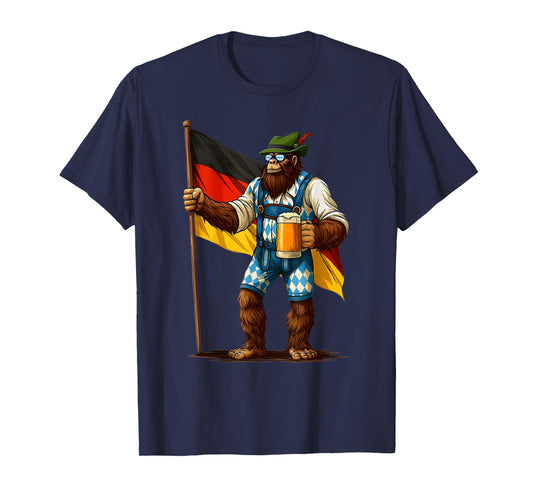 German Bigfoot Sasquatch Beer Lederhose Funny Oktoberfest T-Shirt